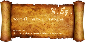 Modránszky Szabina névjegykártya