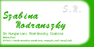 szabina modranszky business card