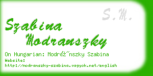 szabina modranszky business card